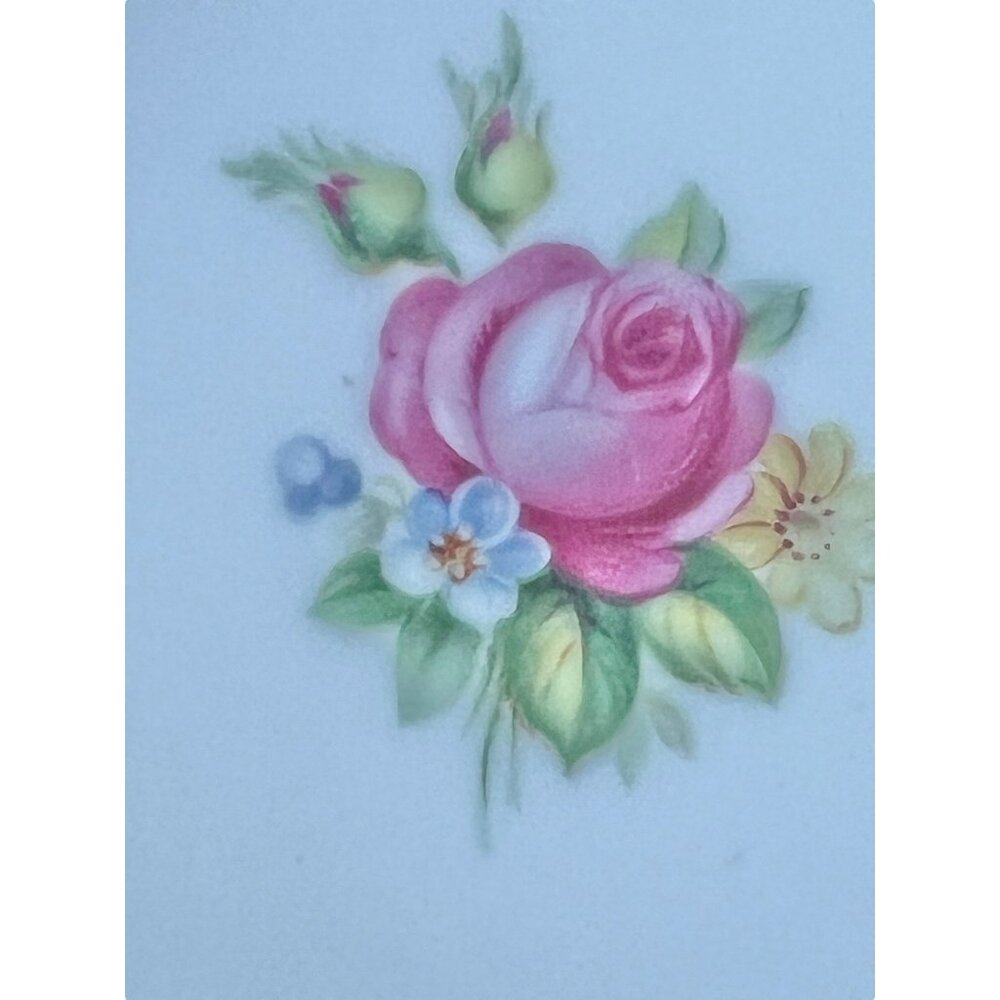 Reinhold Schlegelmilch Porcelain Plate Floral Bird Cut-Out Handles 8.5" x 6 1/8” - Picture 2 of 12